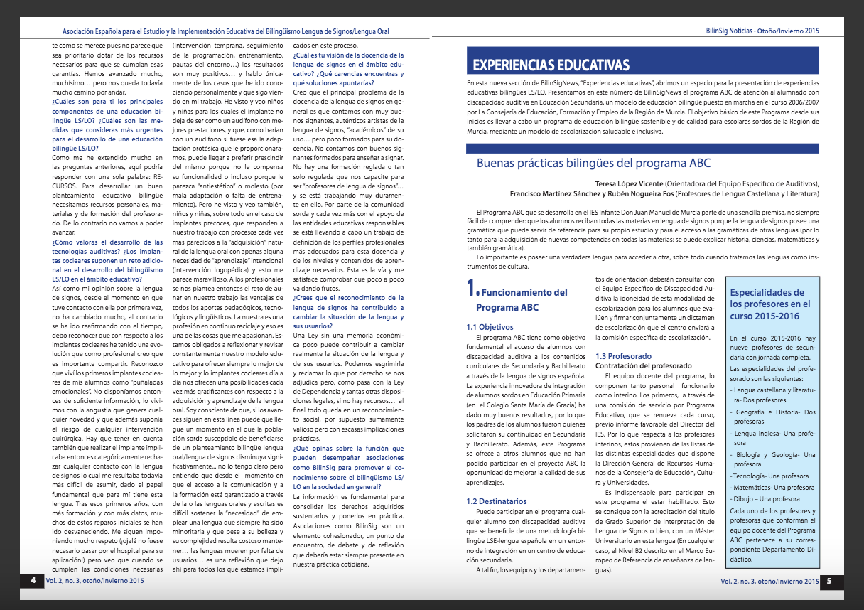 BiliSig muestra el Programa ABC como ejemplo de Buenas Prácticas de educación de sordos
