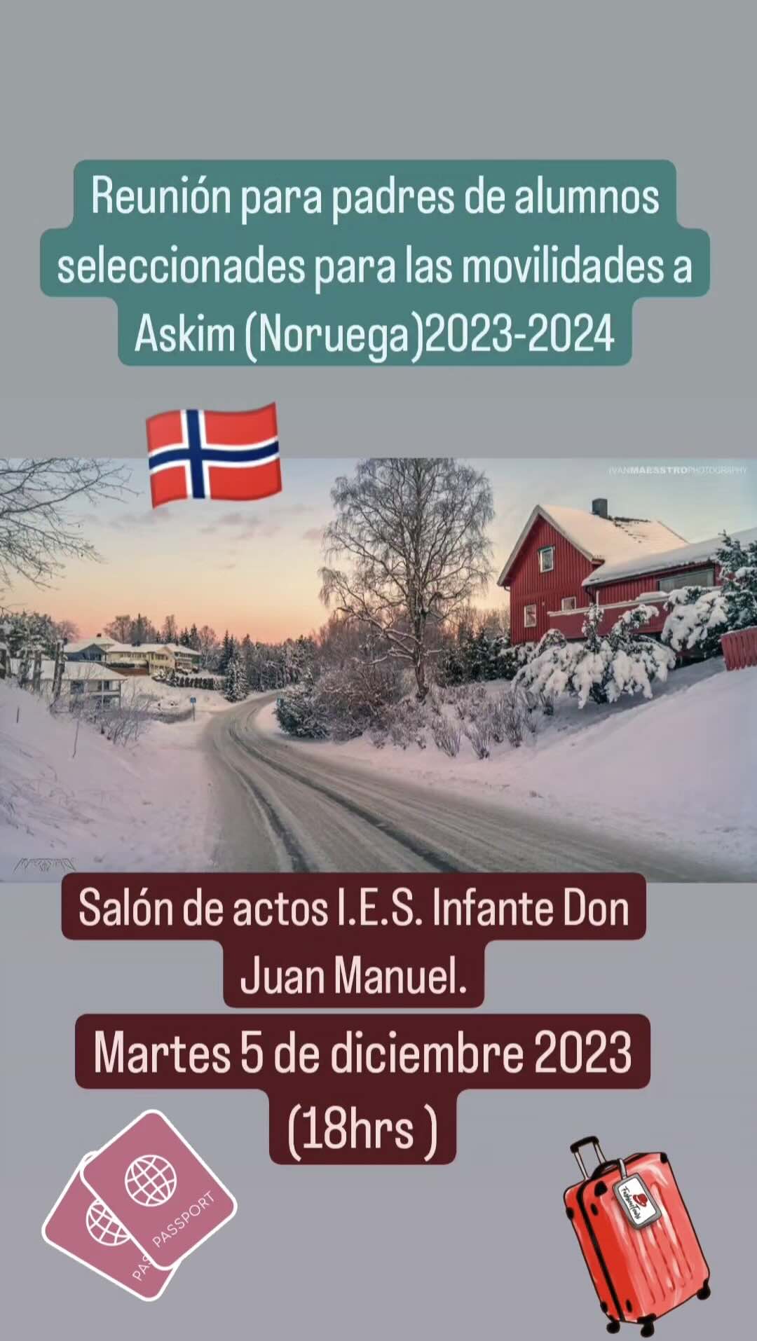 Reunión informativa con las familias de los alumnos seleccionados para las movilidades a Askim